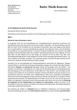 Info-Rundschreiben 2015 an Mitglieder und Inserenten