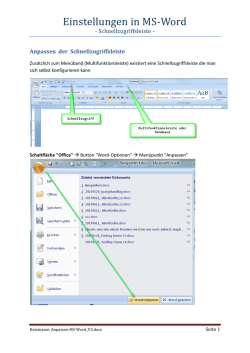 Einstellungen in MS-Word - seniorentreff