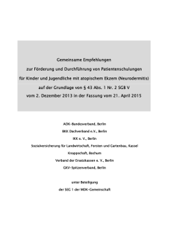 Kinder und Jugendliche mit atopischem Ekzem - GKV