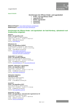 Adressen der Jugendtreffs, Kinder