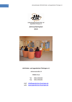 Jahresarbeitsplan 2015 LAG Kinder