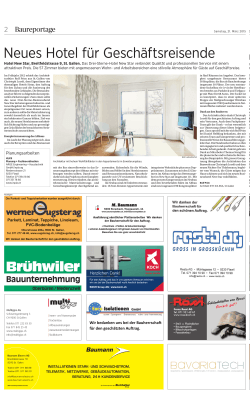 Baureportage, Eröffnung, Tagblatt, 21.03.15