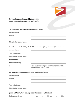 Erziehungsbeauftragung - ESPERANTO Hotel & Kongresszentrum