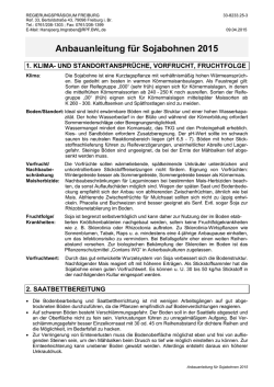Anbauanleitung für Sojabohnen 2015