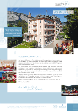 Sommerprospekt 2015 - Schweizerhof Flims