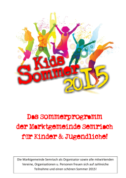 Kinder- u. Jugendprogramm 2015