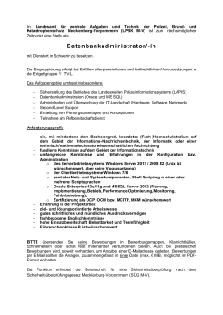 Datenbankadministrator - Polizei Mecklenburg