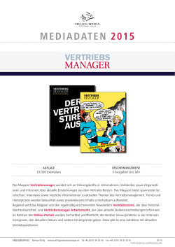 MEDIADATEN 2015 - VertriebsManager