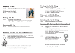 Gottesdienstordnung 03.- 17. Mai 2015
