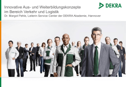 Innovative Aus- und Weiterbildungskonzepte im Bereich Verkehr