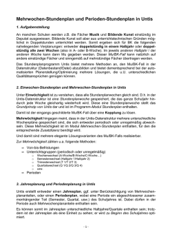 Mehrwochen-Stundenplan und Perioden