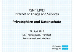 itSMF_2015_Privatsph&auml;re - IT-Kanzlei dr