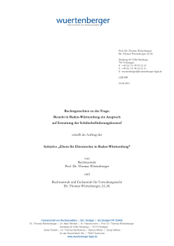 Rechtsgutachten zu der Frage: Besteht in Baden