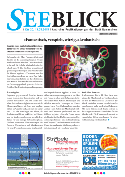 Seeblick-Ausgabe vom 13.05.2015