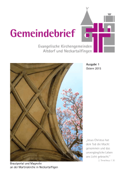 Gemeindebrief 2015 Ostern - Evangelische Kirchengemeinde