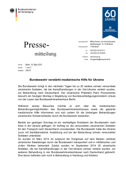 Bundeswehr verstärkt medizinische Hilfe für Ukraine ( PDF , 80,8 kB)