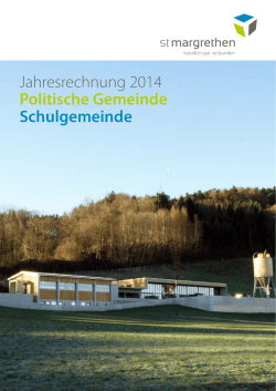 Jahresrechnung 2014 Politische Gemeinde