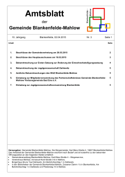Amtsblatt 3-2015 - Gemeinde Blankenfelde
