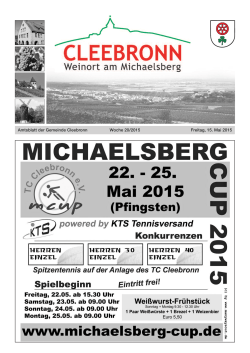 Amtsblatt der Gemeinde Cleebronn Woche 20/2015 Freitag, 15. Mai