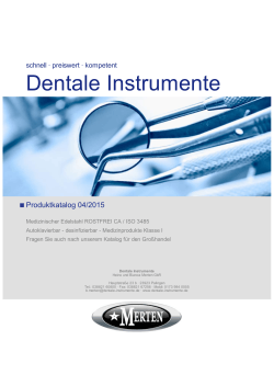katalog zum - Dentale Instrumente