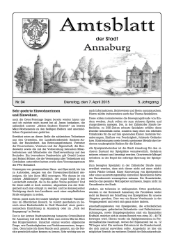 Nr. 04 Dienstag, den 7. April 2015 5. Jahrgang