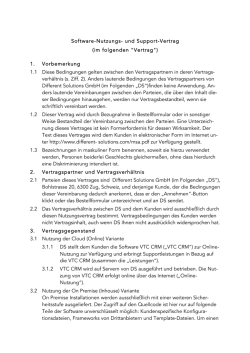 im folgenden "Vertrag"