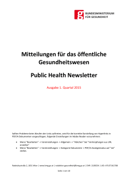 1. Quartal 2015 - Bundesministerium für Gesundheit