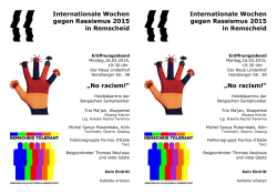Internationale Wochen gegen Rassismus 2015 in Remscheid „No