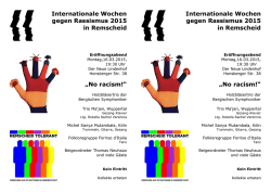 Internationale Wochen gegen Rassismus 2015 in Remscheid &bdquo;No