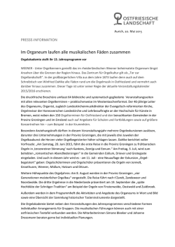 Im Organeum laufen alle musikalischen F&auml;den zusammen