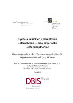 Big Data - Department of Information Systems