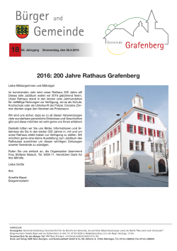2016: 200 Jahre Rathaus Grafenberg