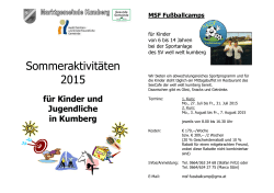Sommeraktivitäten 2015 für Kinder und Jugendliche in Kumberg