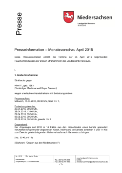 Presseinfo 6-15 April 2015 - Landgericht Hannover