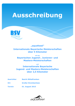 offen - Jugend - Masters - Bayerischer Schwimmverband eV