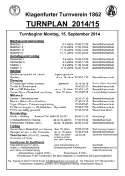 Turnplan 2014/15 - Klagenfurter Turnverein 1862