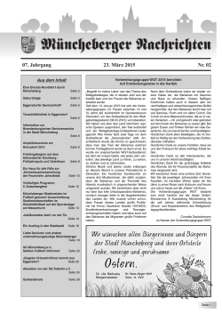 Müncheberger Nachrichten vom 23. März 2015