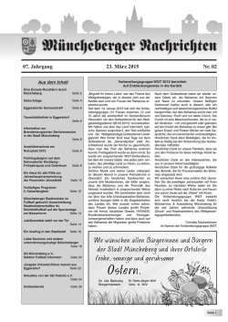 Müncheberger Nachrichten vom 23. März 2015