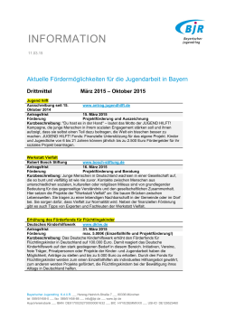 INFORMATION - Bayerischer Jugendring