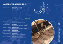 Jahresprogramm · 2015 - Harmonie Eintracht Männedorf