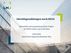 Präsentation – Abschlagszahlungen nach HOAI