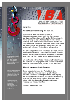 Newsletter IFBA 2015 In der Zeit vom 11.