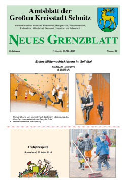 Neues Grenzblatt vom 20. März 2015