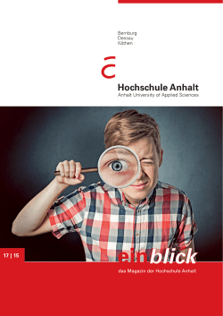 einblick 17 - Hochschule Anhalt