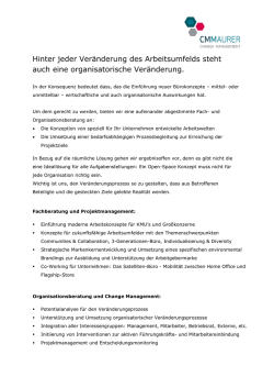 Hinter jeder Ver&auml;nderung des Arbeitsumfelds steht