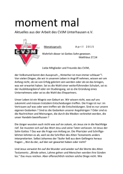 moment mal - CVJM Unterhausen eV