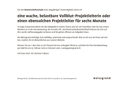 eine wache, belastbare Vollblut-Projektleiterin oder einen