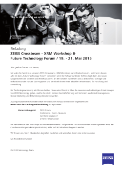 Einladung ZEISS Crossbeam - XRM Workshop & Future Technology