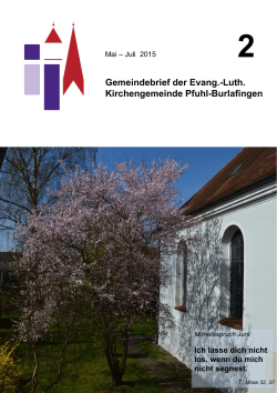 Juli 2015 - Informationen der Evang. Kirchengemeinde Pfuhl
