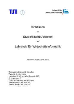 Richtlinien für wissenschaftliche Arbeiten